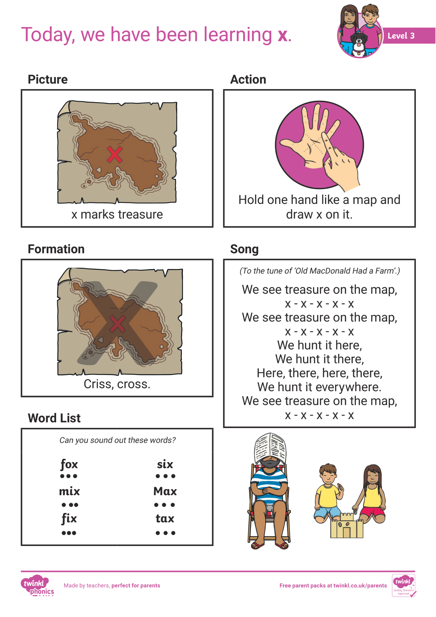 Image of Phonics Level 3 - Week 1 - 'x'