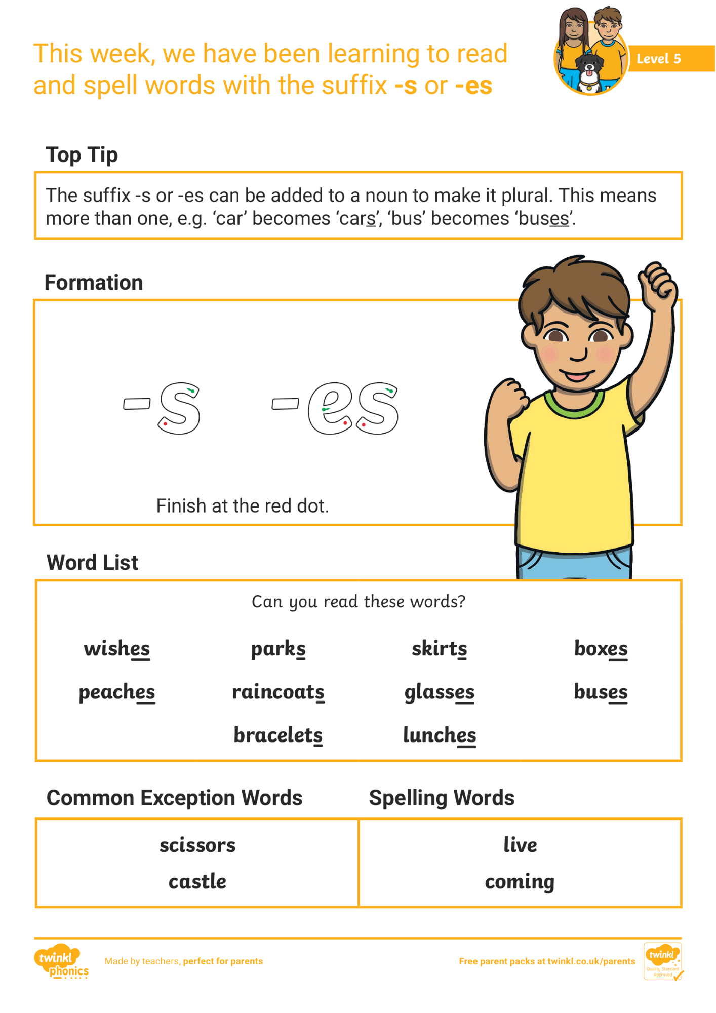 Image of Phonics Level 5 - Week 23: adding -s and -es