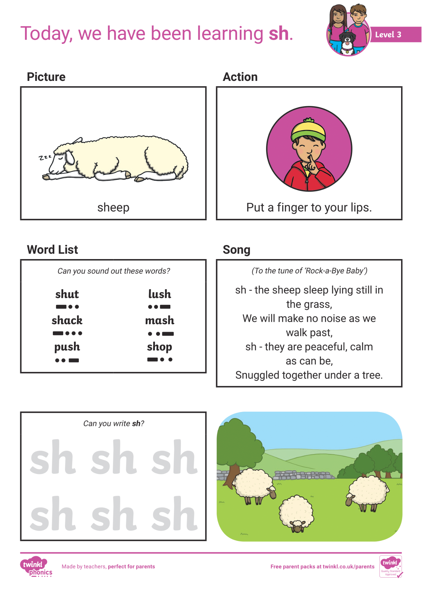 Image of Phonics Level 3 - Week 3 - 'sh'.