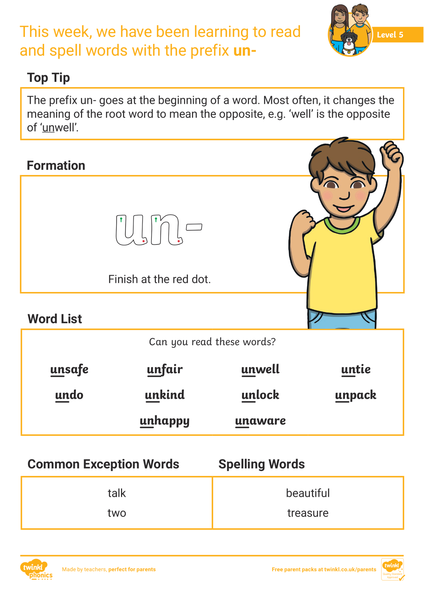 Image of Phonics Level 5 - Week 30: adding un-