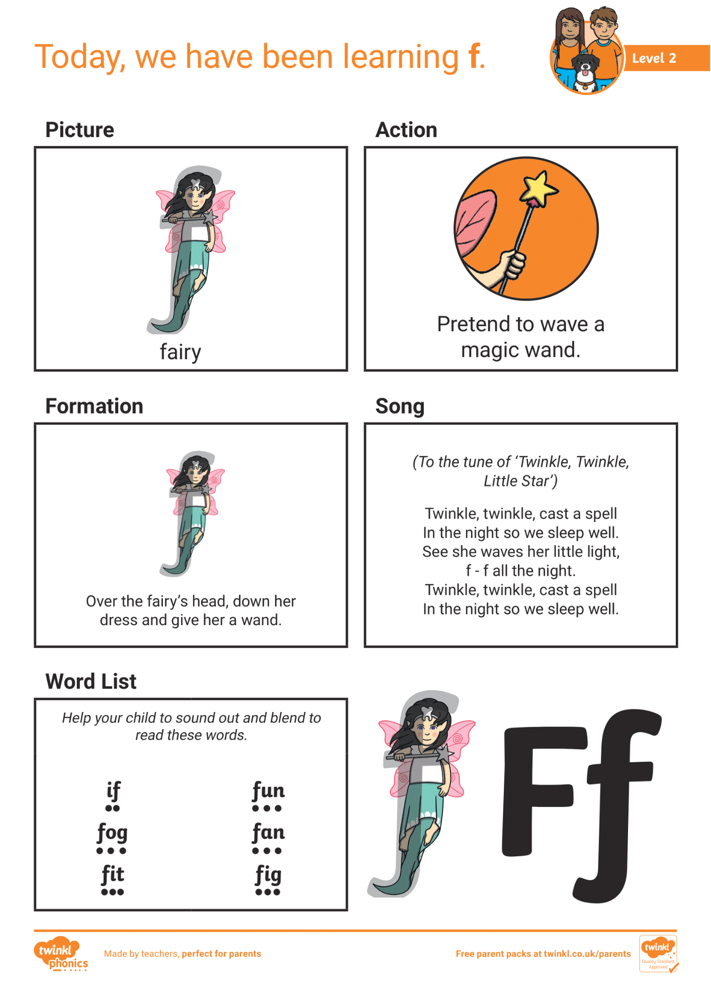 Image of Phonics Level 2 - Week 5 - 'f'.