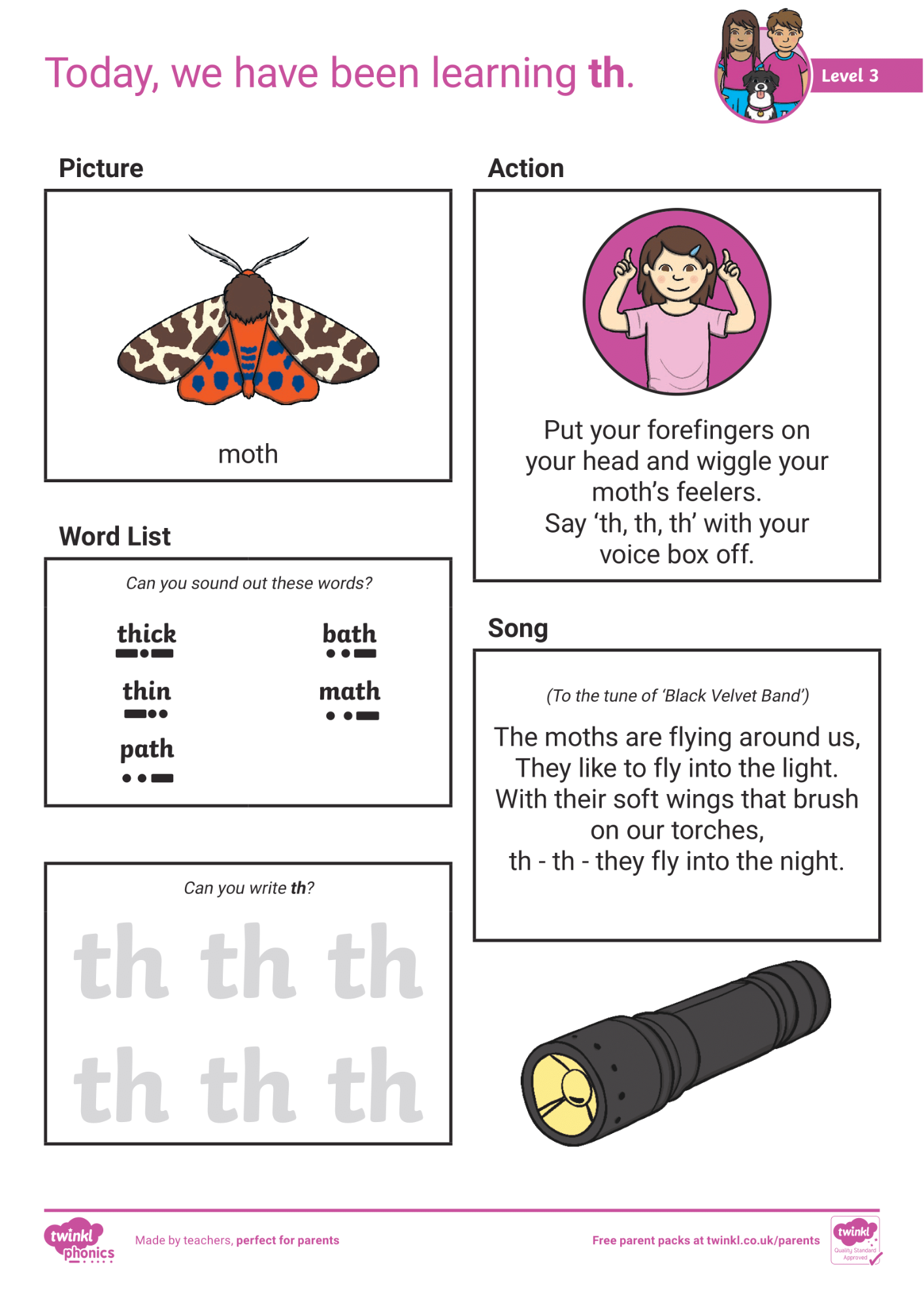 Image of Phonics Level 3 - Week 3 - 'th'.