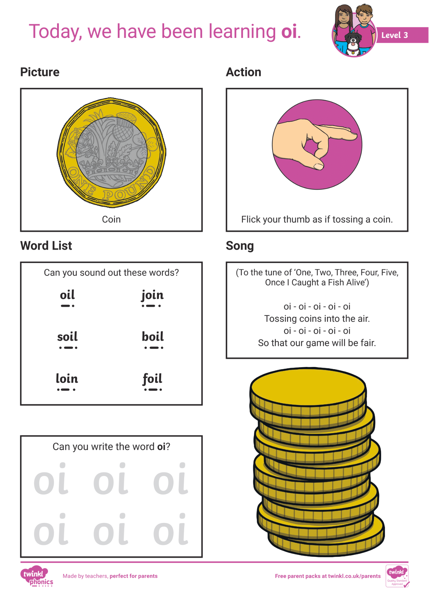 Image of Phonics Level 3 - Week 6 - 'oi'.