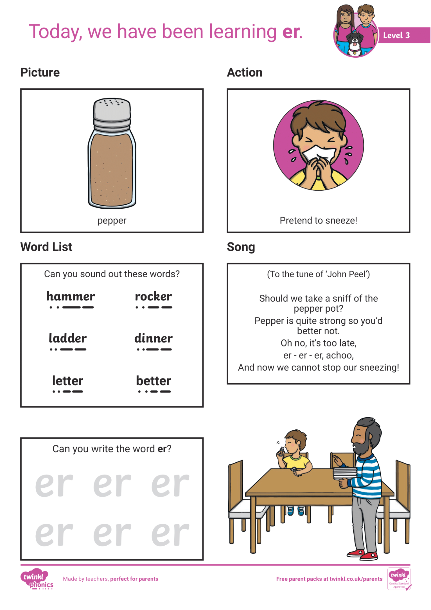 Image of Phonics Level 3 - Week 7 - 'er'.